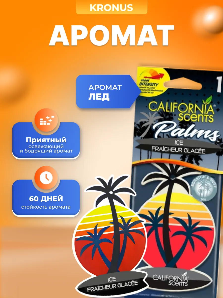 Ароматизатор автомобильный подвесной California Scents Ice лёд
