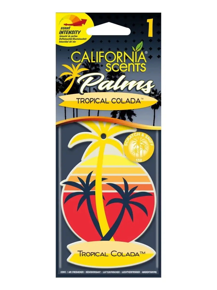 Ароматизатор автомобильный подвесной California Scents TropicColada тропический коктейль
