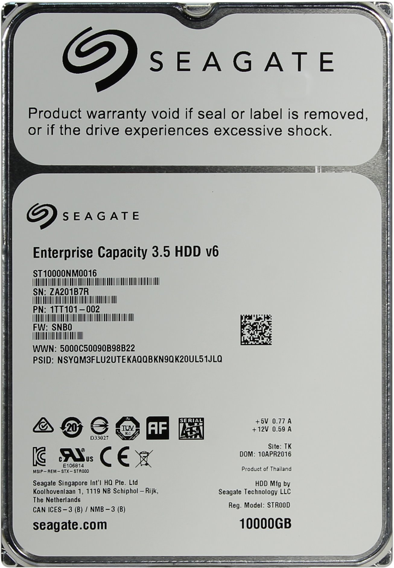 Жесткий диск (HDD) Seagate 10Tb, 3.5", 7.2K, SATA3