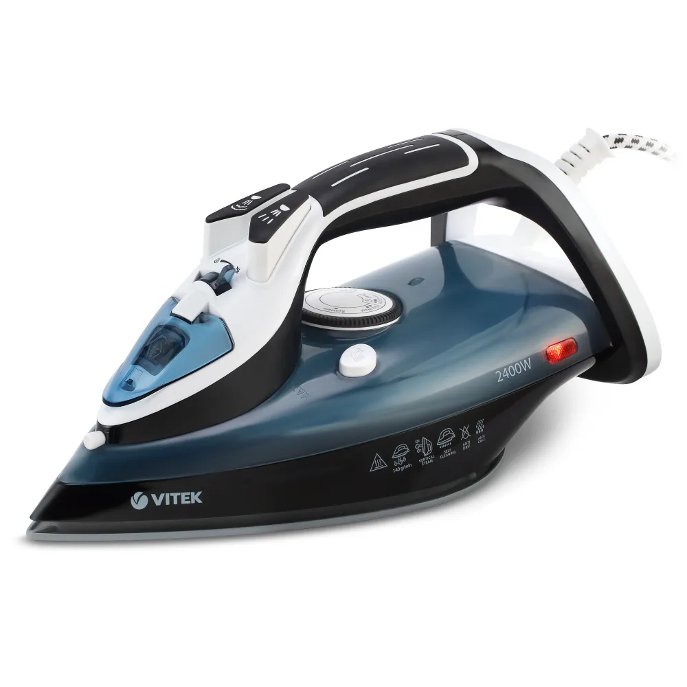 Утюг Vitek VT-8304 2.4 кВт, черный/белый/синий