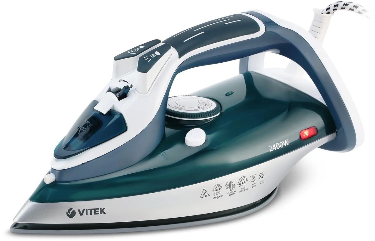 Утюг Vitek VT-8306 2.4 кВт, белый/зеленый