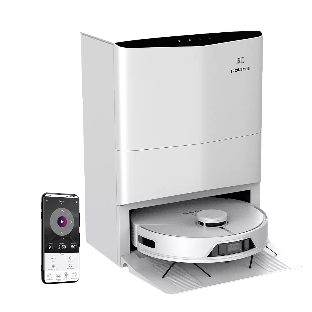 Робот-пылесос Polaris PVCRAC 7750 Wi-Fi IQ Home, белый