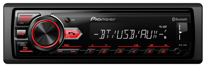 

Автомагнитола Pioneer MVH-29BT, 1 DIN, черный, MVH-29BT