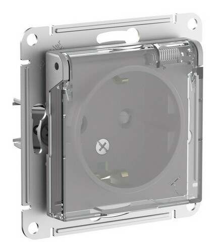 Розетка Systeme Electric (Schneider Electric) ATLASDESIGN AQUA, однопостовая, алюминий