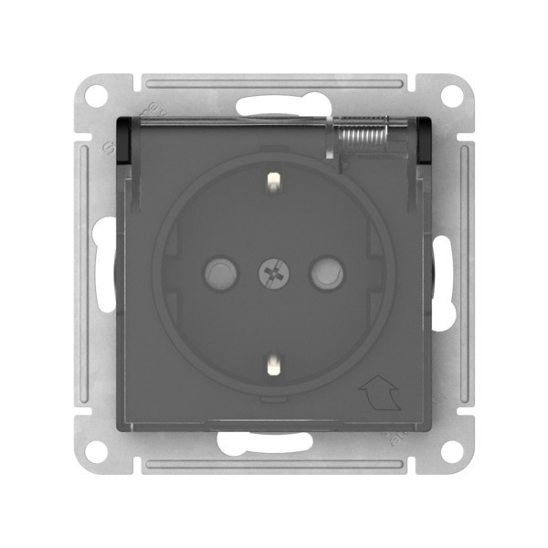 Розетка Systeme Electric (Schneider Electric) ATLASDESIGN AQUA, однопостовая, карбон