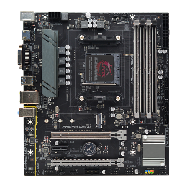 Материнская плата AFOX B550-MA-V2, SocketAM4, AMD B550, 4xDDR4, PCI-Ex16, 5.1-ch, 6 USB 3.0, VGA, DVI, HDMI, mATX, Retail б/у