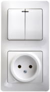 Блок розетка+выключатель Systeme Electric GLOSSA