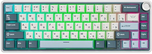 Клавиатура Royal Kludge R65, USB Type-C, белый/синий (6935280827785)
