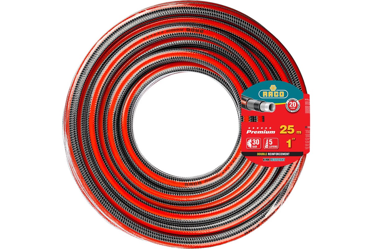 Шланг Raco PREMIUM, поливочный, d = 1" (25 мм), 25 м