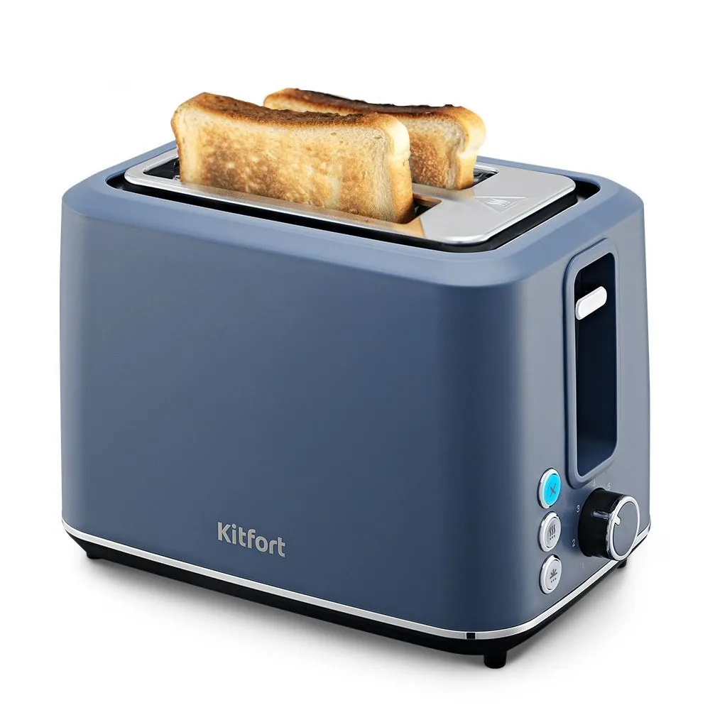 Тостер Kitfort КТ-6874, синий/серебристый