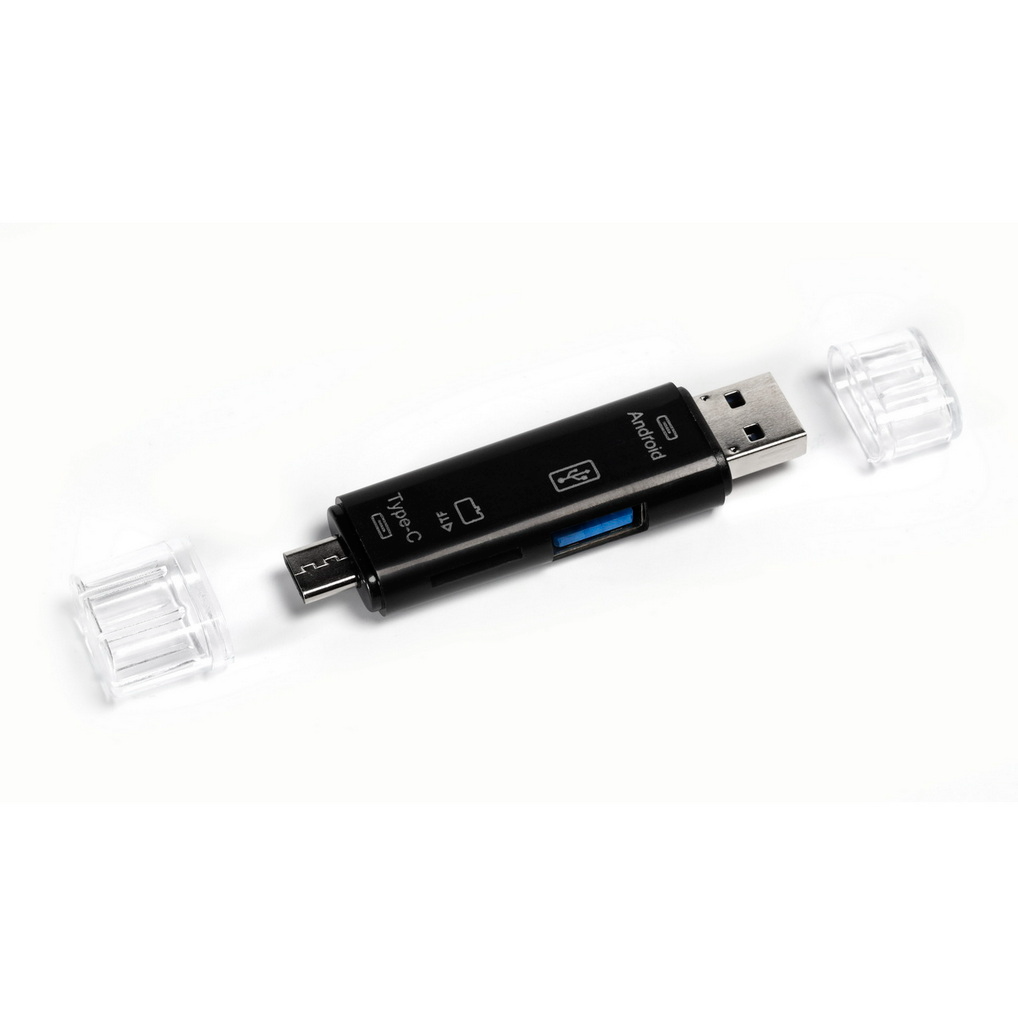 Картридер внешний Smartbuy SBR-801-S USB 2.0/USB Type-C/microUSB