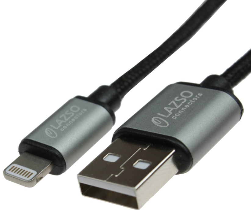

Кабель Lightning 8-pin-USB, MFi, 2A, 1.2м, черный LAZSO (WU-202)