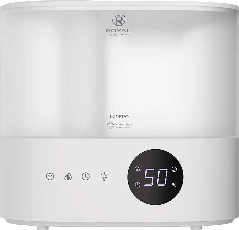 Увлажнитель воздуха Royal Clima RUH-IM300/3.5E-WT ультразвуковой 3.5л., до 30 м², 300 мл/ч, белый (RUH-IM300/3.5E-WT ) б/у, незначительные следы эксплуатации, полный комплект