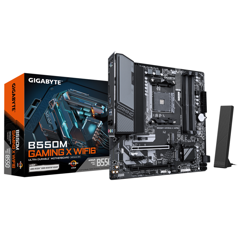 Материнская плата GIGABYTE B550M GAMING X WIFI6, SocketAM4, AMD B550, mATX