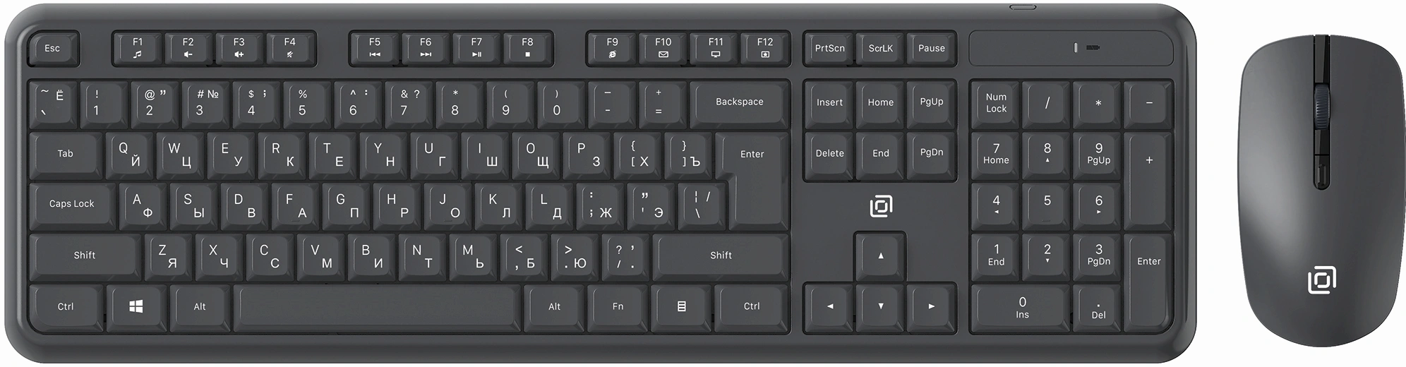 Клавиатура + мышь Oklick S277W, USB, серый (2066173)