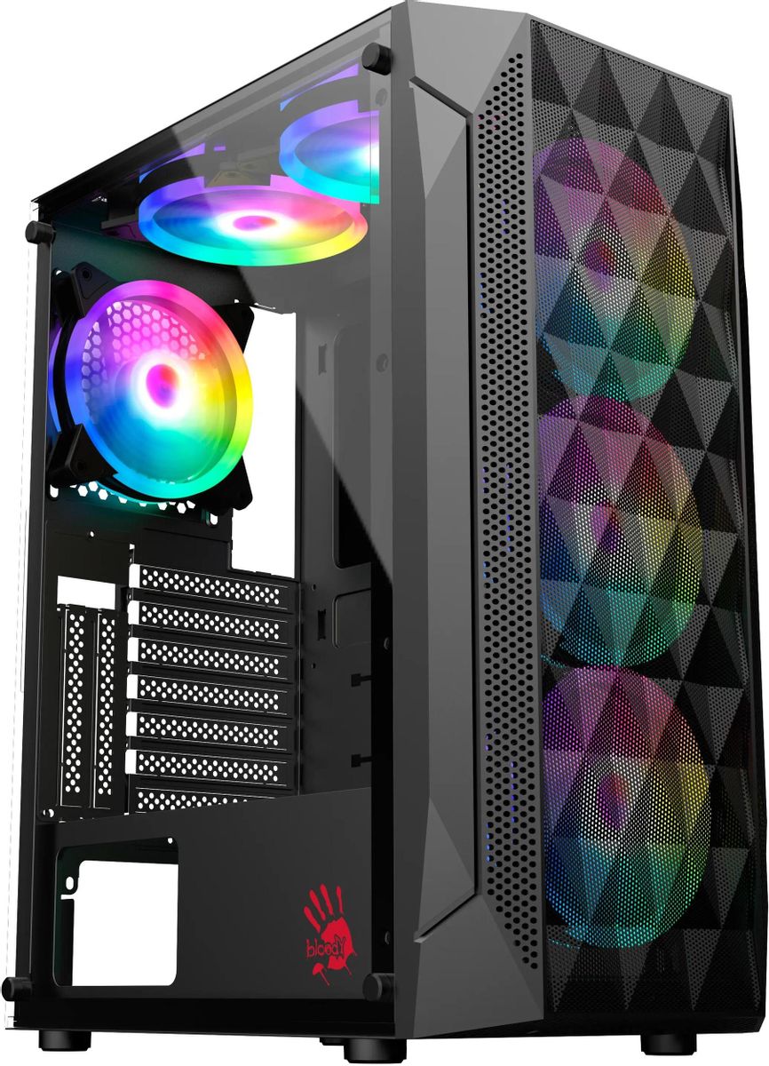 

Корпус Bloody BD-CC107F, ATX, Midi-Tower, USB 3.0, USB Type-C, черный, без БП (BD-CC107F-BK), BD-CC107F