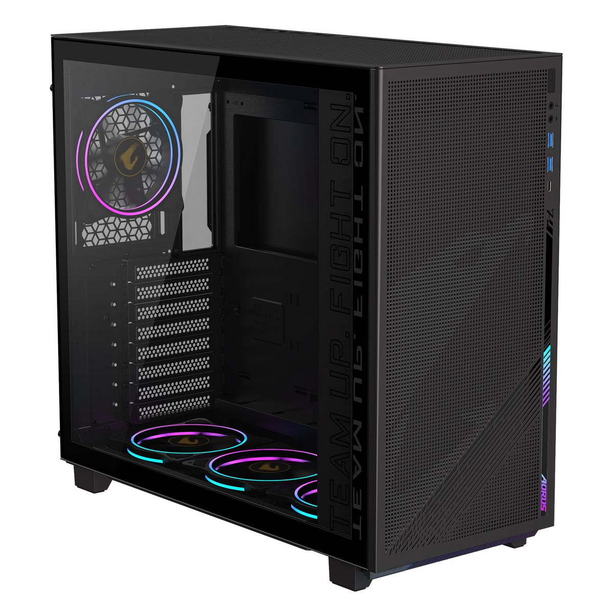 Корпус GIGABYTE AORUS C400 GLASS, Midi-Tower, без БП, черный