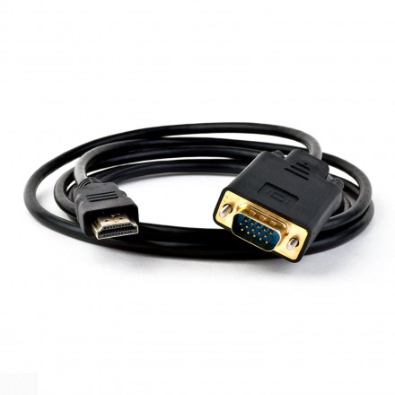 Кабель-переходник (адаптер) HDMI(19M)-VGA(15M), экранированный, 1.8 м, черный KS-is (KS-441) б/у, отказ от покупки