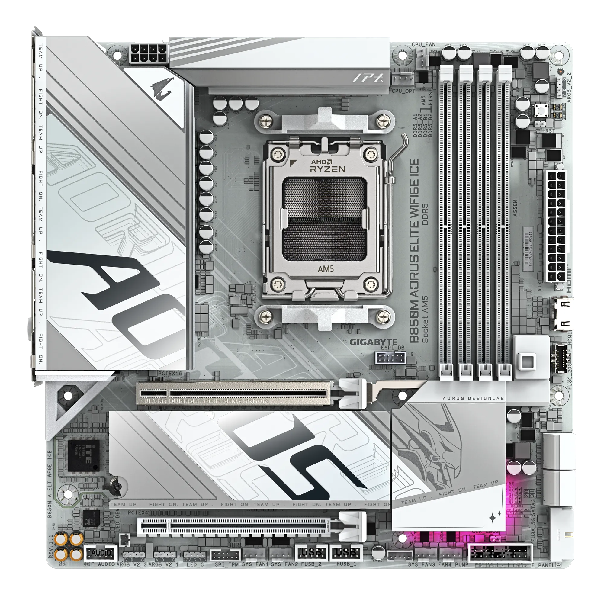 Материнская плата GIGABYTE B850M AORUS ELITE WIFI6E ICE, AM5, AMD B850, mATX