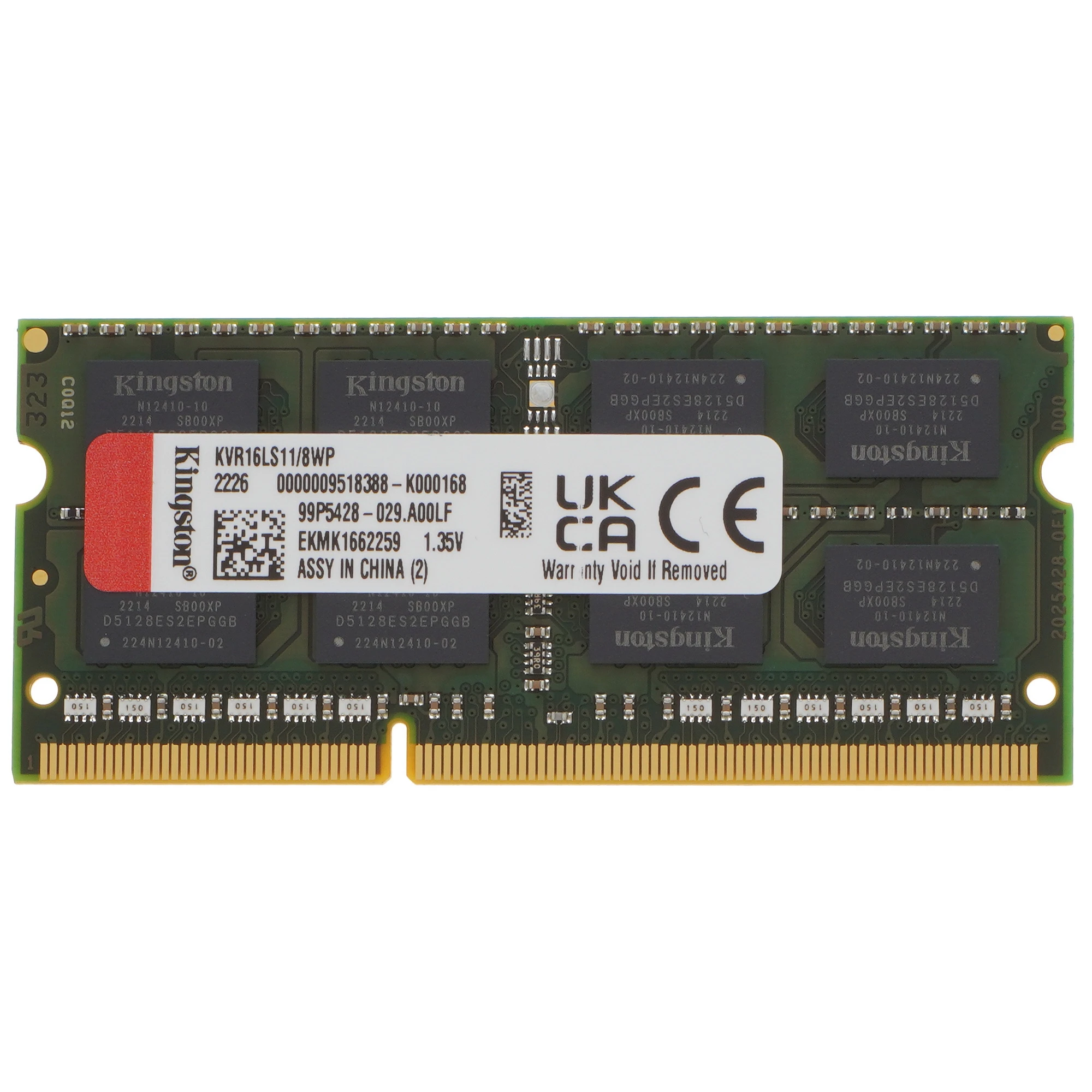 Память DDR3L SODIMM 8Gb, 1600MHz Kingston (KVR16LS11/8WP)