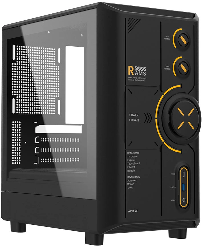 Корпус Alseye RAMS 2.0 240, Mini-Tower, без БП, черный