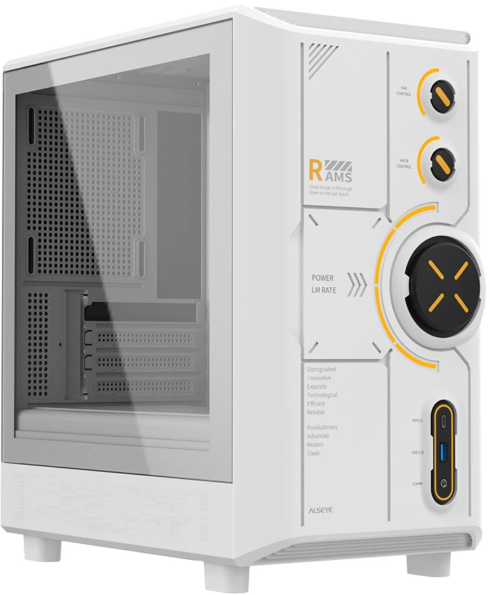Корпус Alseye RAMS 2.0 240, Mini-Tower, без БП, белый