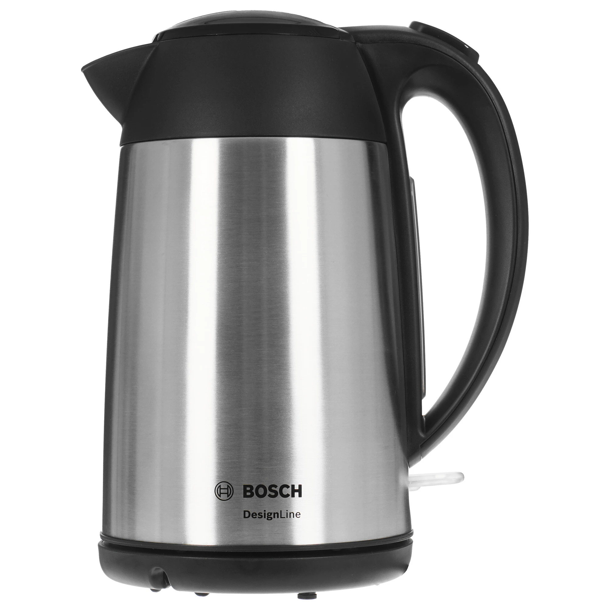 

Чайник электрический Bosch DesignLine TWK 3P420, 1.7л., 2.4 кВт, нержавеющая сталь, черный/серебристый (TWK3P420), TWK3P420
