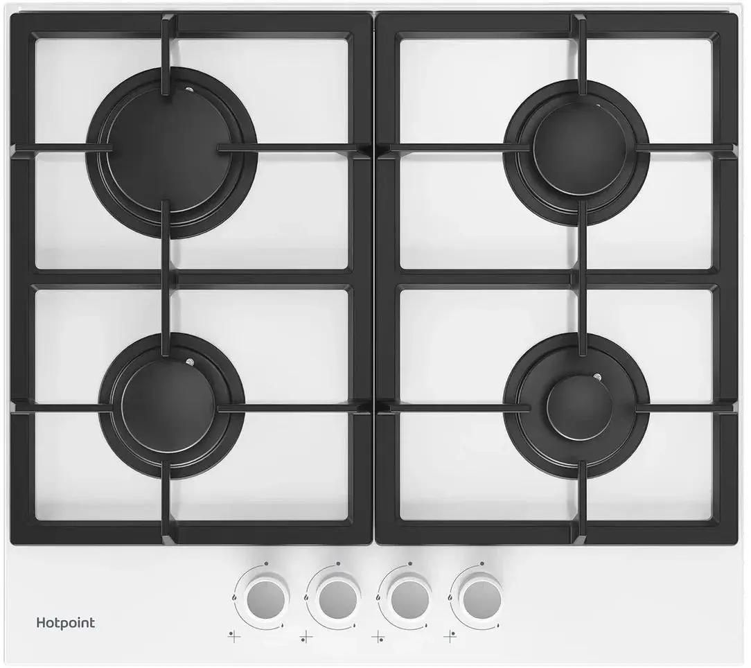 Газовая варочная панель HOTPOINT HG 61F, 4 конфорки, белый (HG 61F/WH)