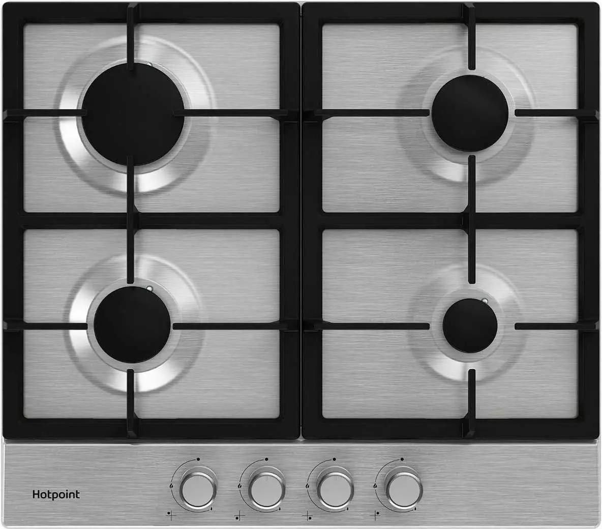 Газовая варочная панель HOTPOINT HGMT 641 IX, 4 конфорки, серебристый (HGMT 641 IX)