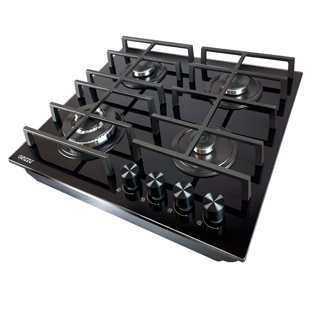 Газовая варочная панель Ginzzu HCG-464 4 конфорки, черный