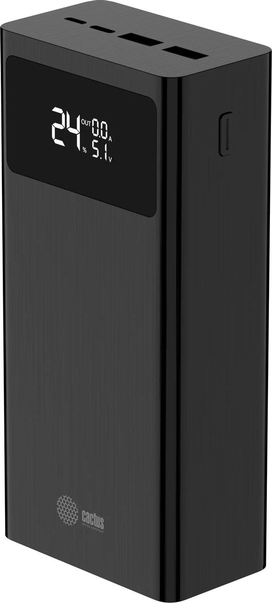 Портативный аккумулятор (Powerbank) Cactus CS-PBFSKA-30000, 30000 мА·ч, черный
