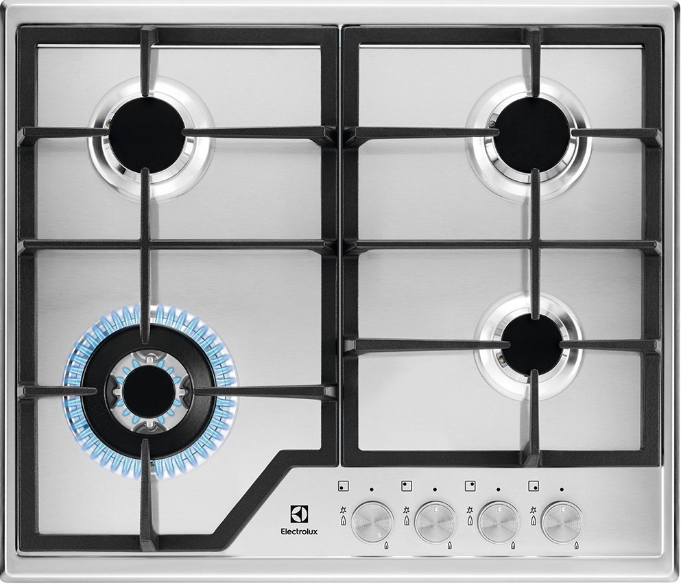 Газовая варочная панель ELECTROLUX KGS64562SX 4 конфорки, нержавеющая сталь
