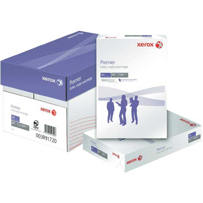 

Бумага A4 80г/м² 5x500 листов, 95%, 108мкм, 170 ± 3% CIE, Xerox Premier (003R91720/5), Белый