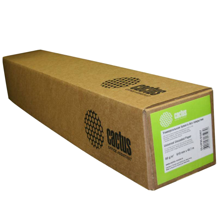 Бумага рулон 24"(610мм) x 45 м, Cactus CS-LFP80-610457