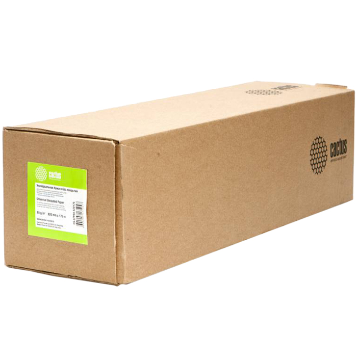 

Бумага рулон 62 см x 175 м, 80 г/м², Cactus (CS-LFP80-620175)