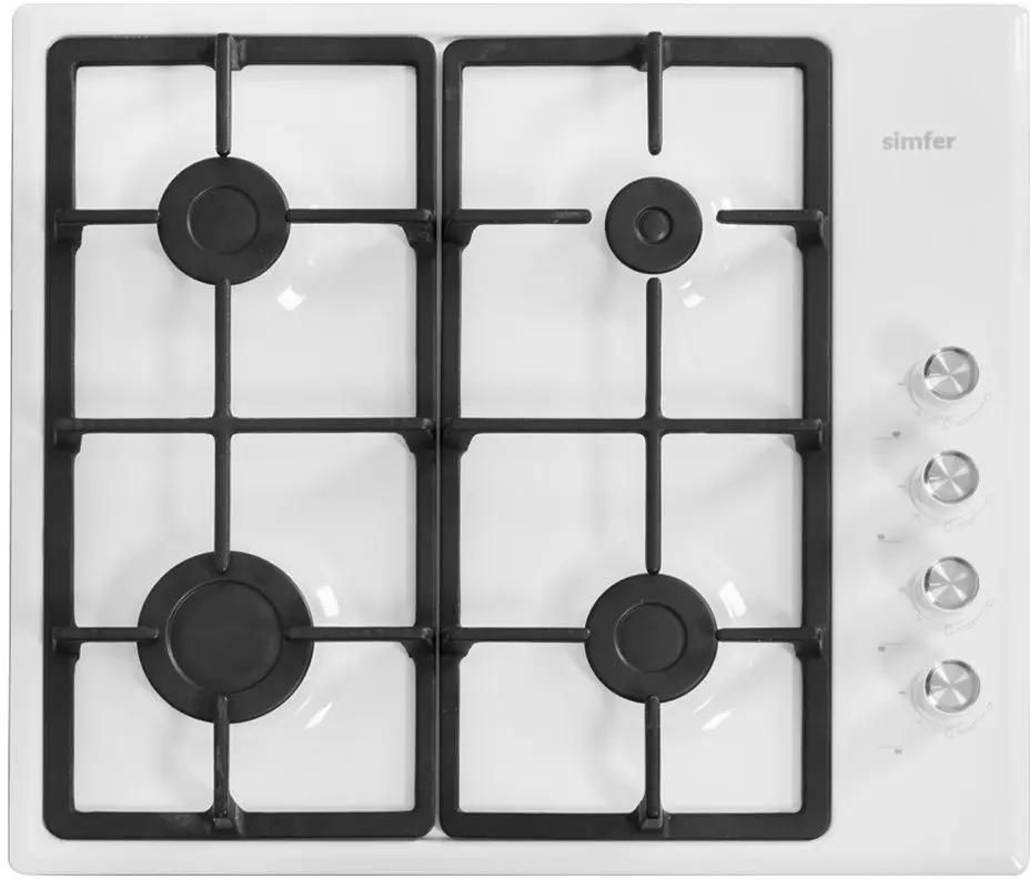 Газовая варочная панель Simfer H60Q40W416 4 конфорки, белый