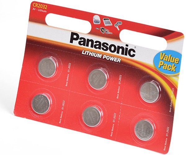 Батарейка Panasonic Lithium Power, CR2032, 3V, 6 шт