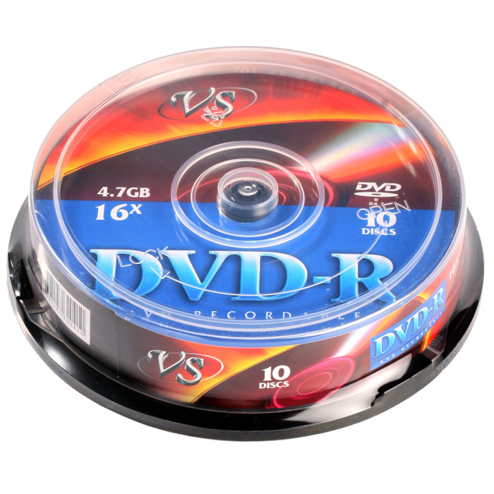 

Диск VS DVD-R, 4.7Gb, 16x, Cake Box, 10 шт