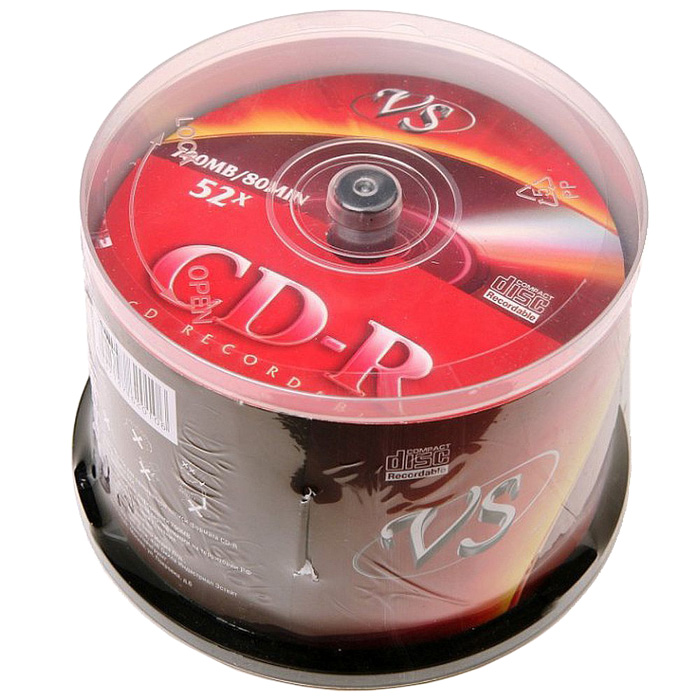 Диск VS CD-R, 700Mb, 52x, Cake Box, 50 шт