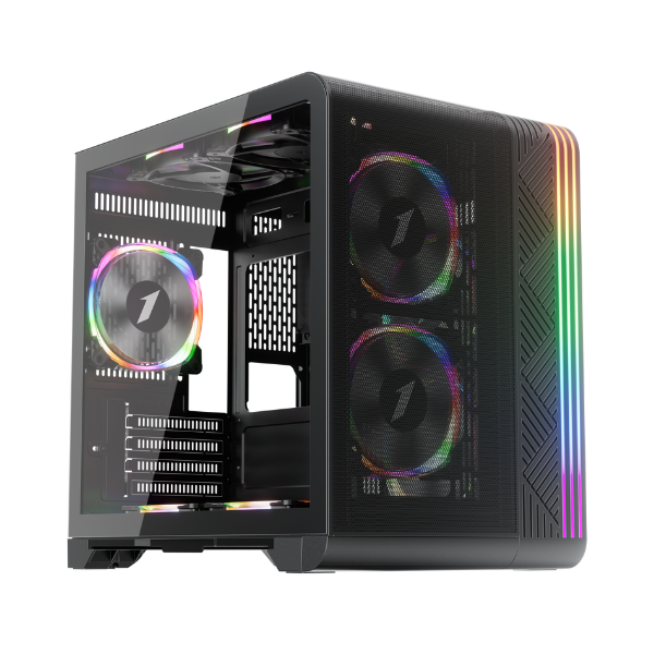 Корпус 1STPLAYER VT5, Mini-Tower, без БП, черный