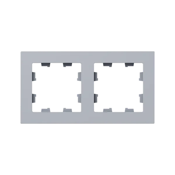 Рамка EKF Эпика UP1-FPA-02, 2-поста, алюминий