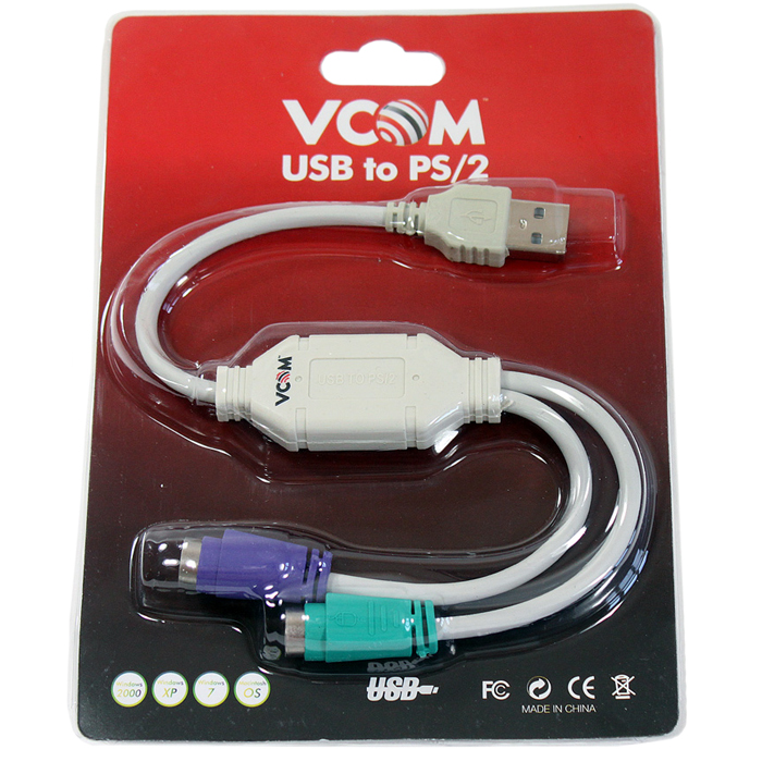 Кабель VCOM USB 2.0(Am)-2xPS/2(m) (VUS7057)