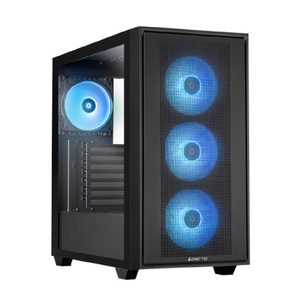 Корпус Chieftec HUNTER 3, Midi-Tower, без БП, черный