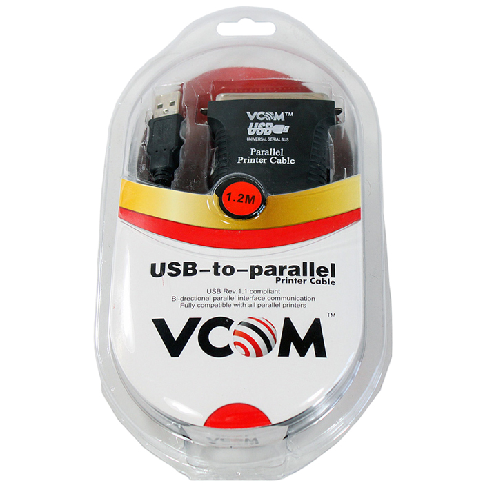 

Кабель-переходник (адаптер) USB(Am)-LPT(36m), 1.8 м, черный, VCOM (VUS7052)