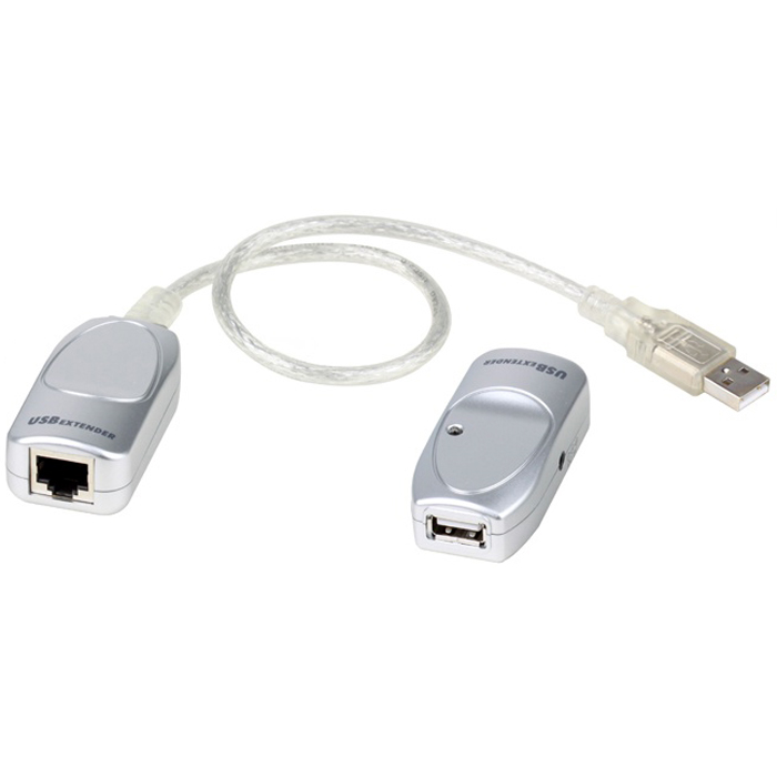 

Кабель USB 1.1 AM/AF Aten UCE60-AT до 60м. через RJ45 по витой паре питание от шины (Без патч-корда), Серый