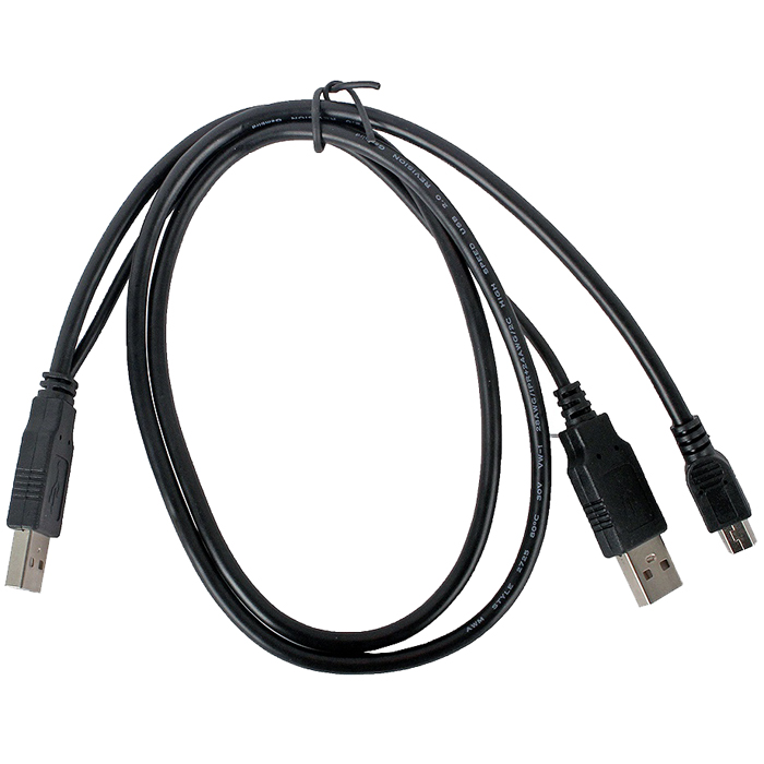 

Кабель USB 2.0 2xAM-miniBM 0.9м Gembird экран черный CCP-USB22-AM5P-3