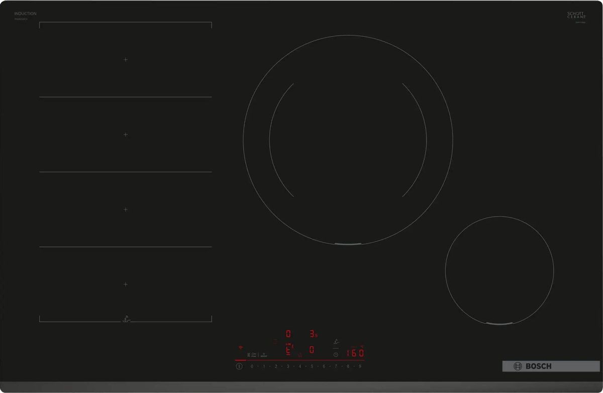 Индукционная варочная панель Bosch PXE831HC1E 4 конфорки, черный