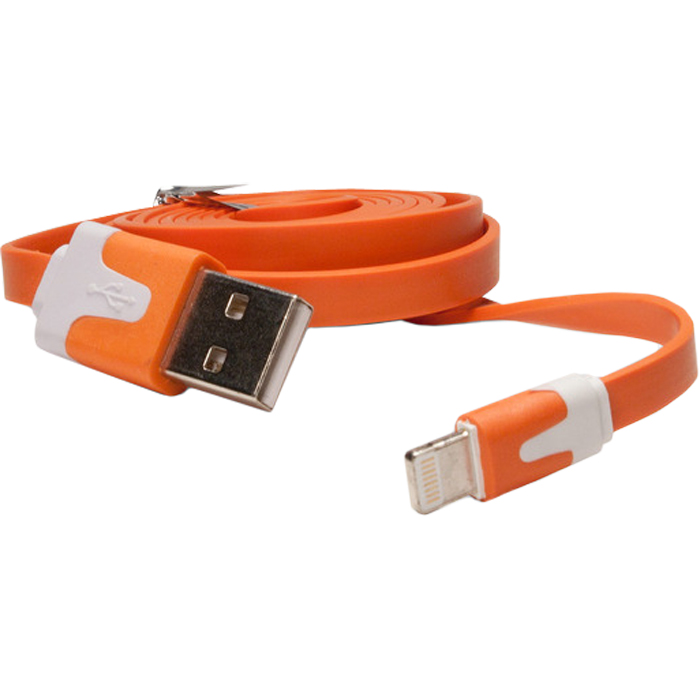 Кабель USB-Lightning IQFuture для iPhone 5/iPad 4/iPad Mini/iPod Touch 5/iPod Nano 7, Оранжевый (IQ-AC01/O)