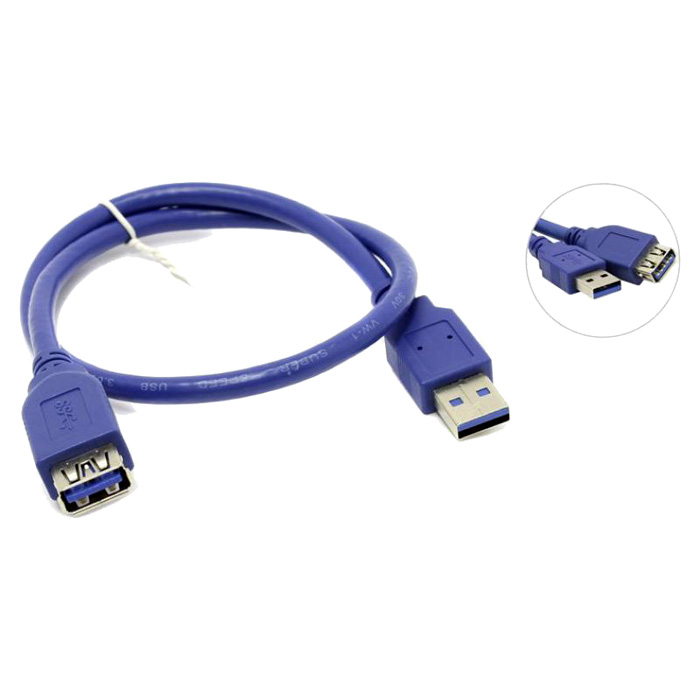 

Кабель-удлинитель USB(Am)-USB(Af), 1 м, синий, 5bites (UC3011-010F)