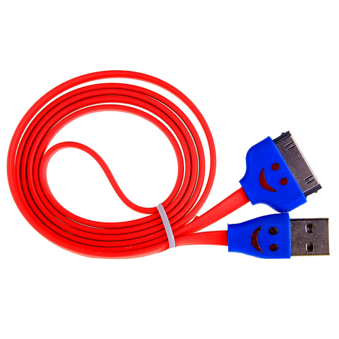Кабель USB (30-pin) Glossar iP4-01 Smile для iPhone 4 (red)